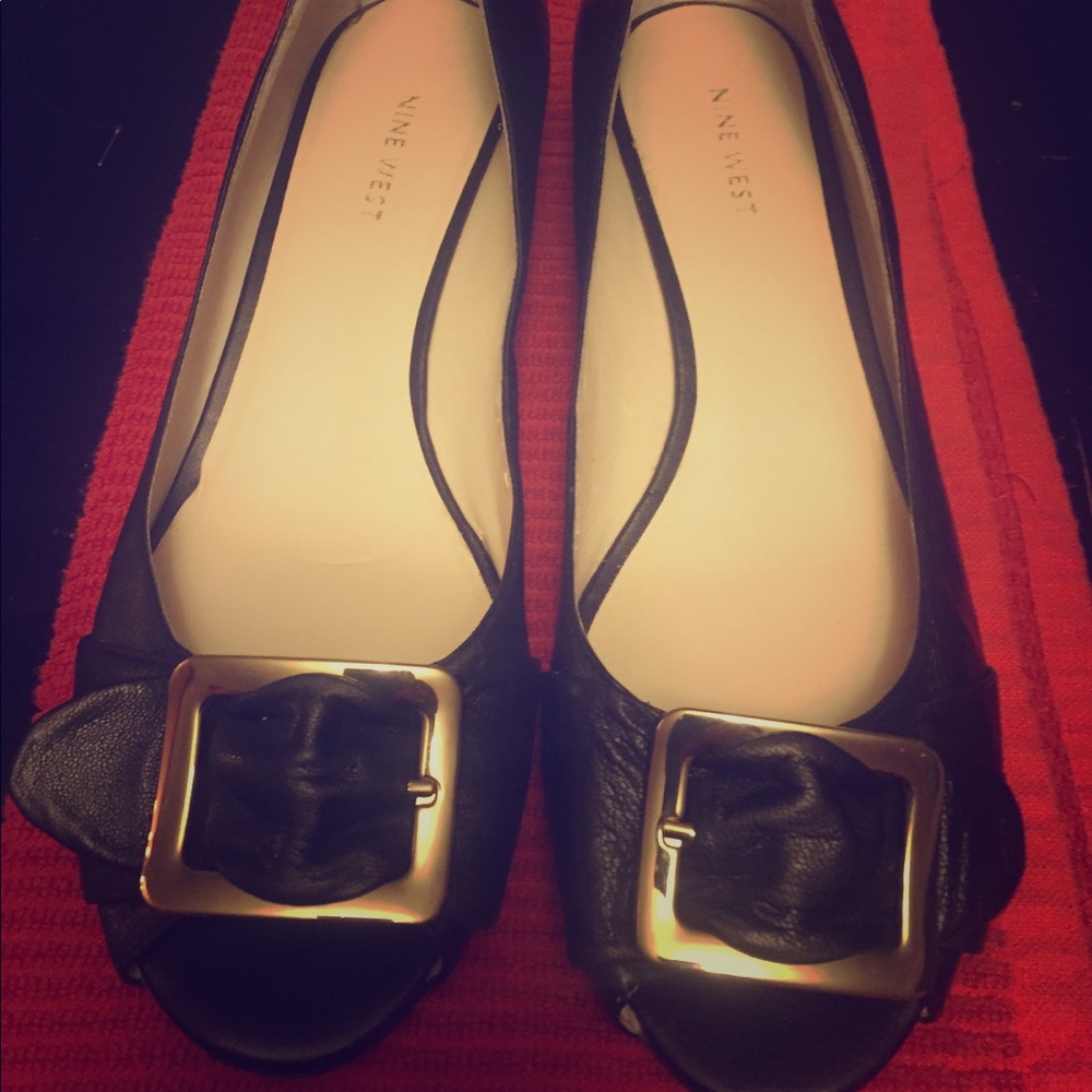 Nine West peep toe flats